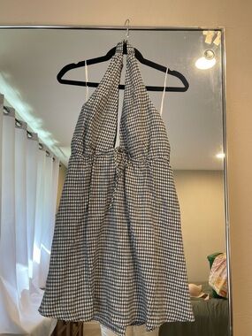 NWT Reformation Gingham Halter Dress